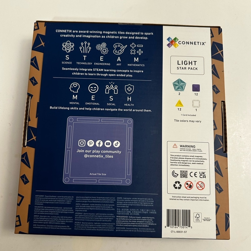 NEW CONNETIX Magnetic Tiles Light Star Pack 28pc - Picture 7 of 8